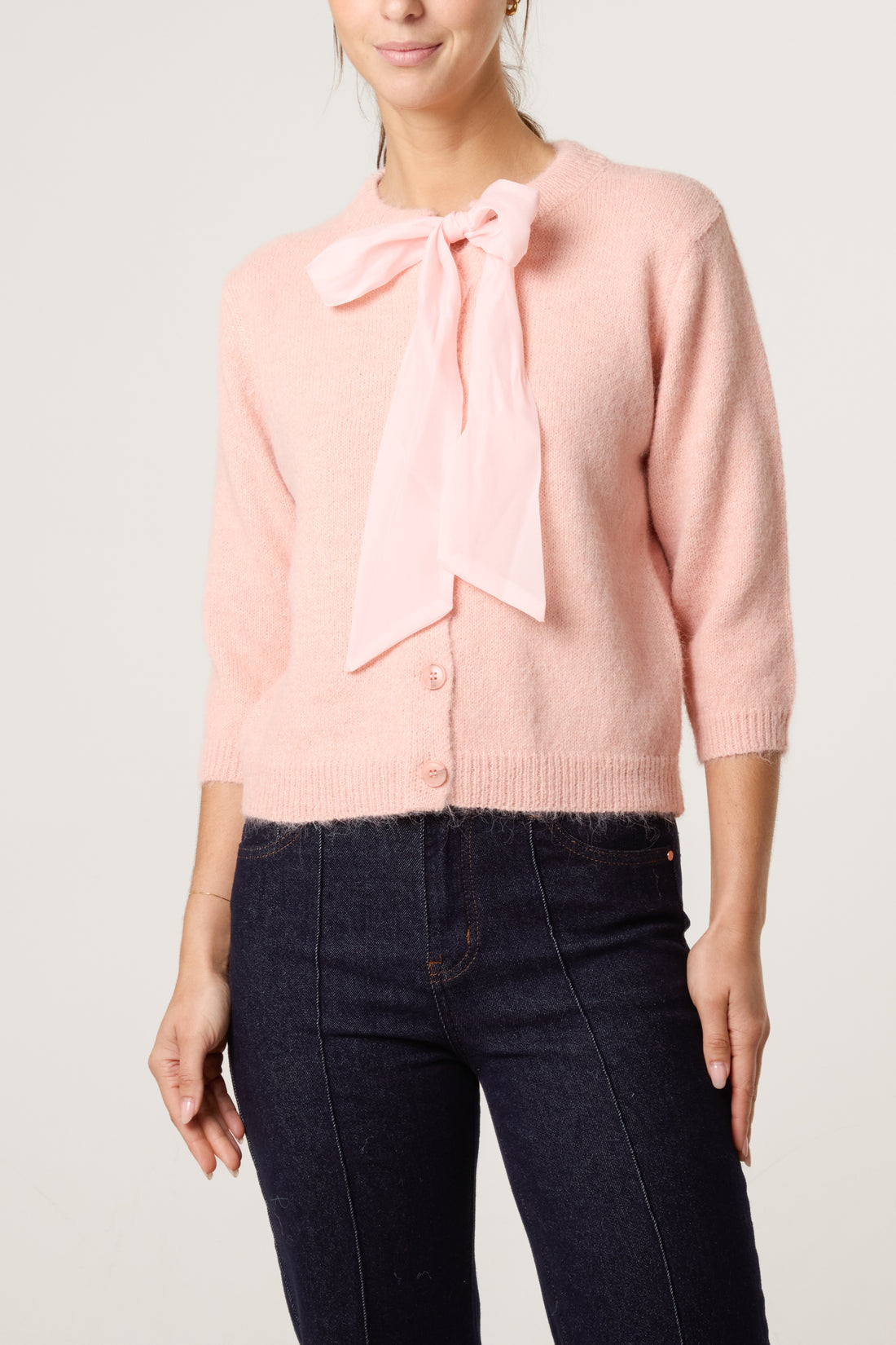 Rachel Bow Front Knit Cardigan