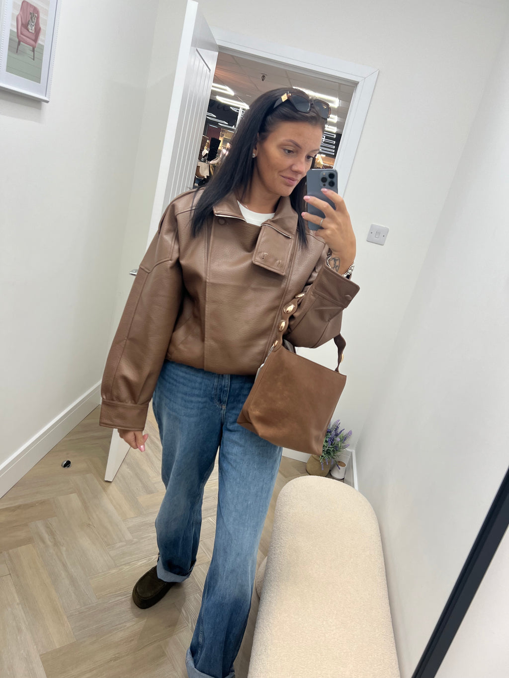 Marley Funnel Neck Soft touch PU Jacket