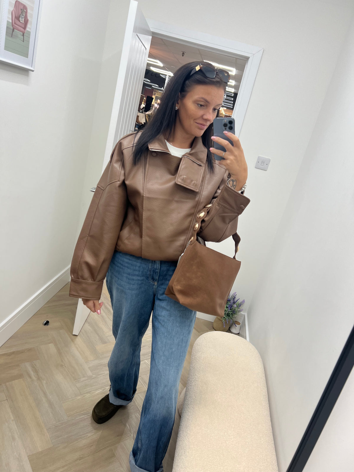 Marley Funnel Neck Soft touch PU Jacket