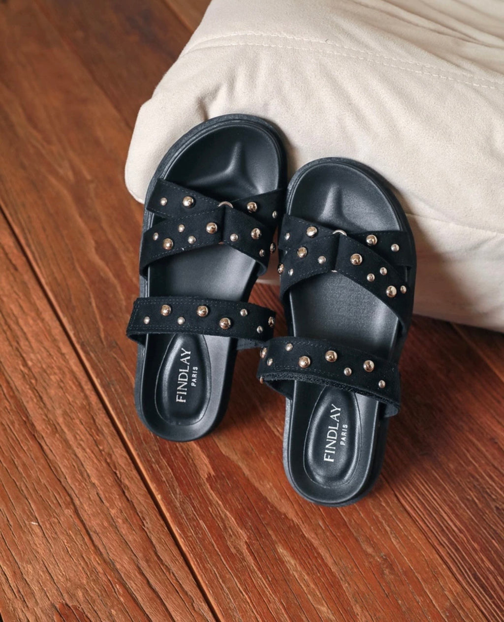 Nova Studded Sandals-Black