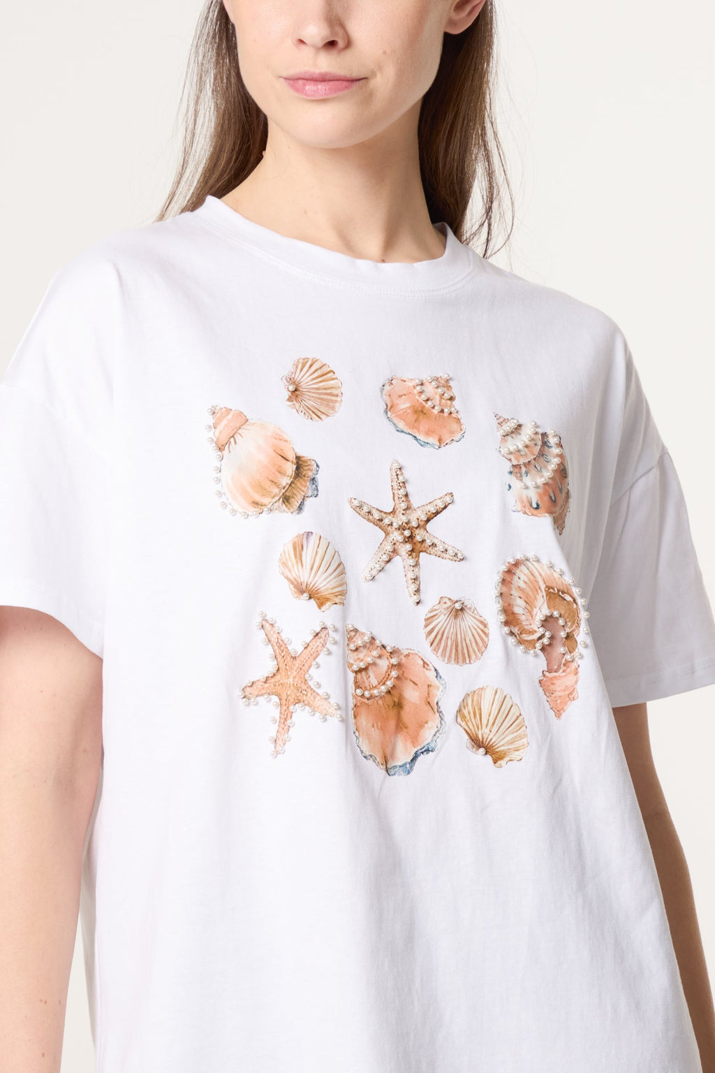 Shellie Embellished Shells T‑Shirt