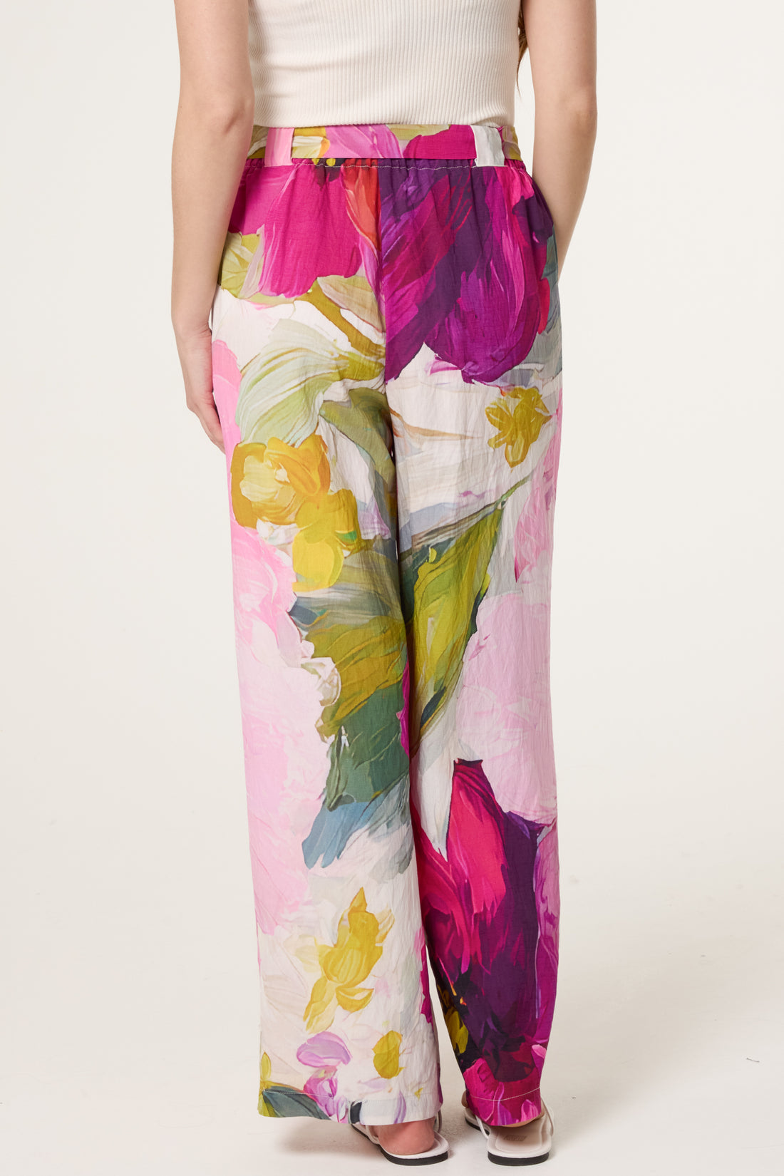 The Lilia Watercolour Flower Belted Trousers 🌸