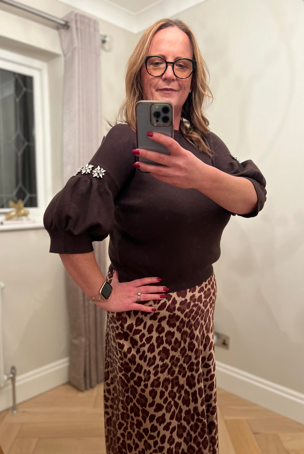 ✨ Jade – Jewelled Puff Sleeve Jumper