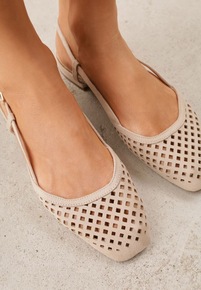 ✨ Mila — Cutwork Slingback in Gold & Neutral