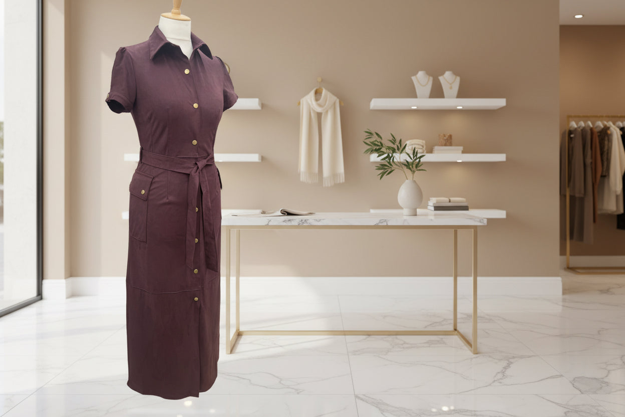 Delilah Faux Suede Dress - Premium Collection