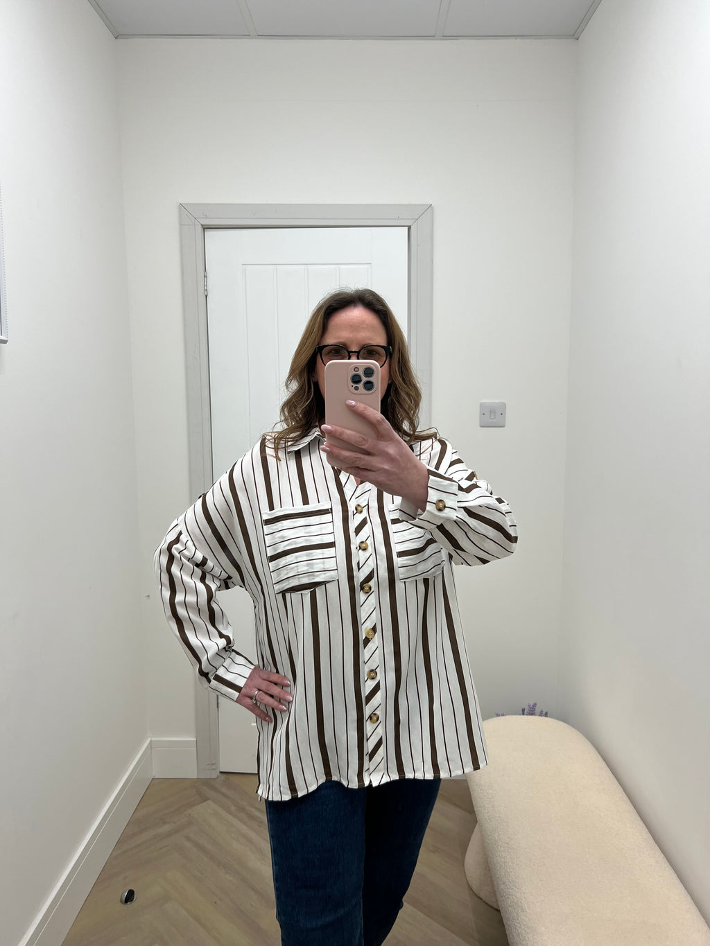 Olivia Blouse – Navy or Chocolate