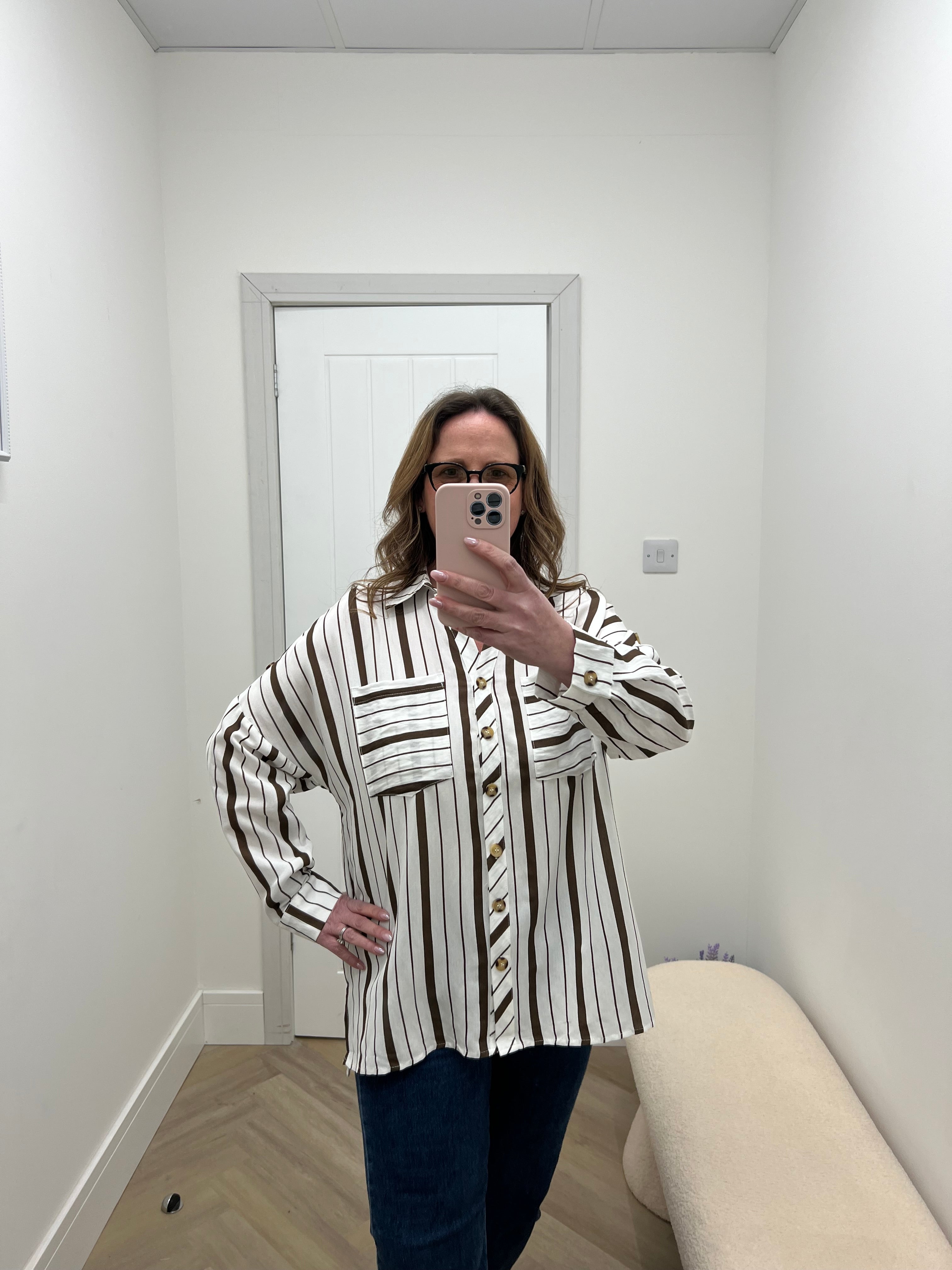 Olivia Blouse – Navy or Chocolate