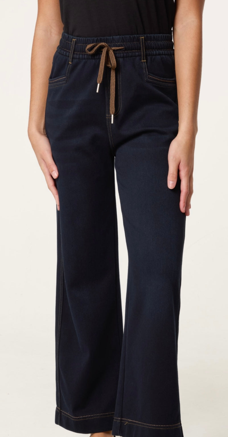 Indigo Ease Wide-Leg Jeans
