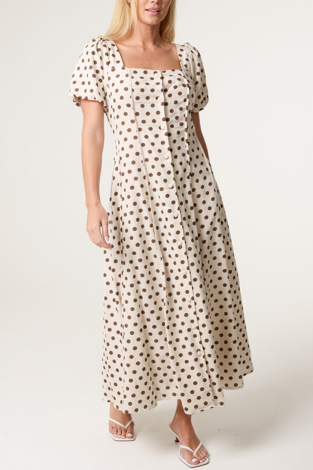Dotty Polka Dot Puff Sleeve Dress