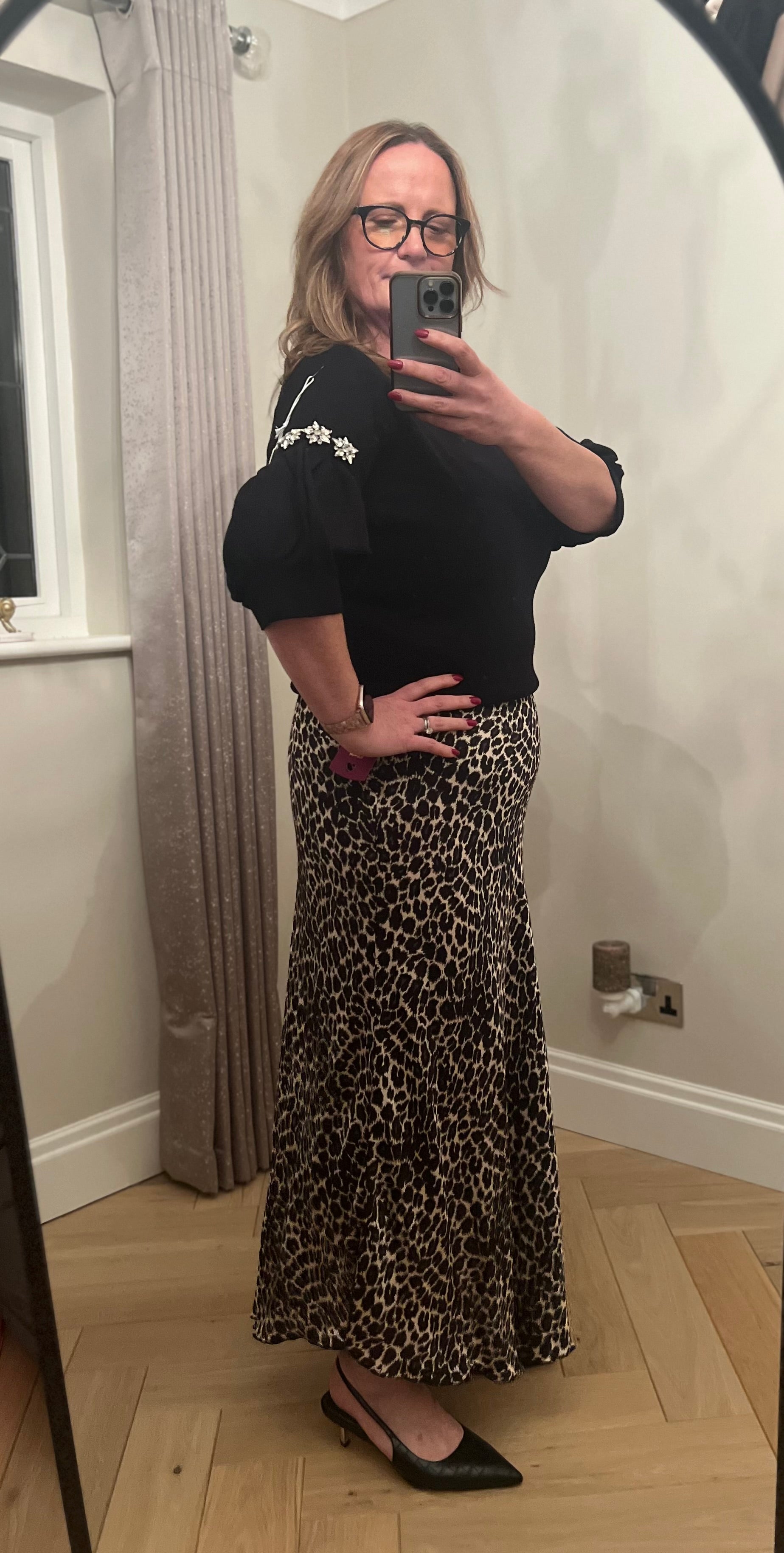 🐆 Animal Maxi Skirt – Silk-Blend Elegance