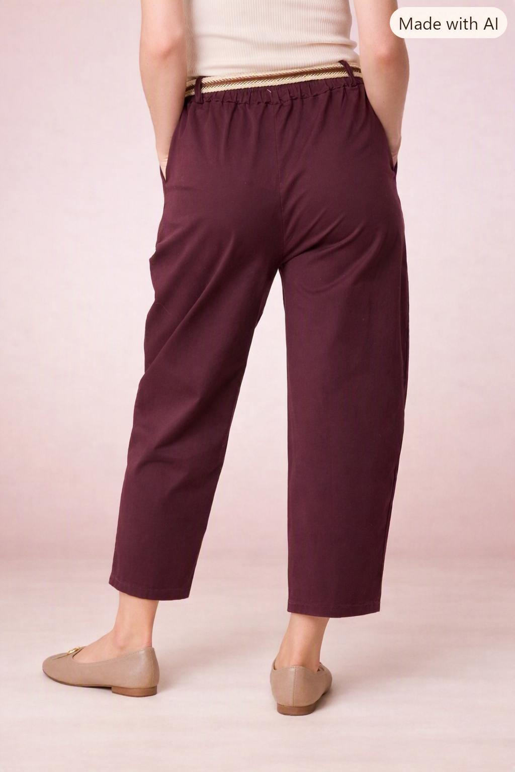 Beth Barrel Leg Trousers with Belt