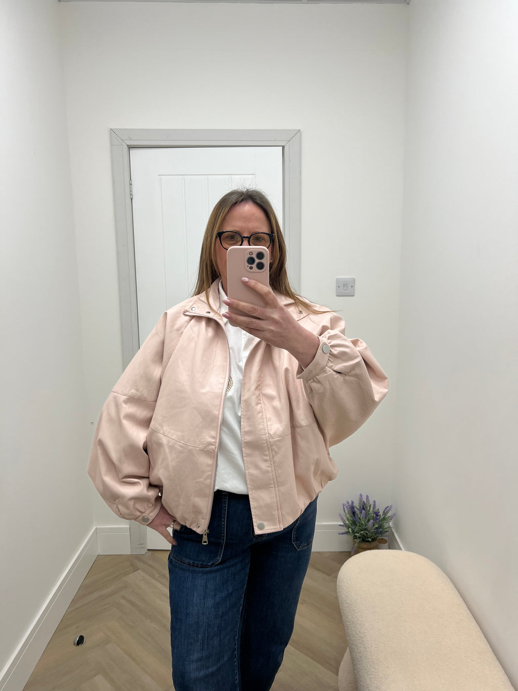 Kate Faux Leather Funnel Neck Jacket