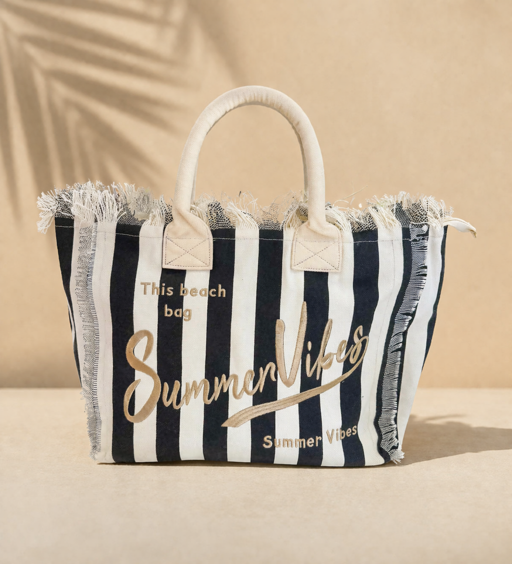Summer Vibes Striped Large Bag