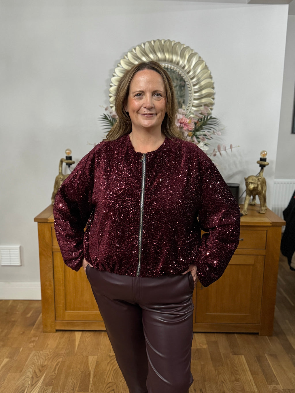 The Kaia Sequin Bomber