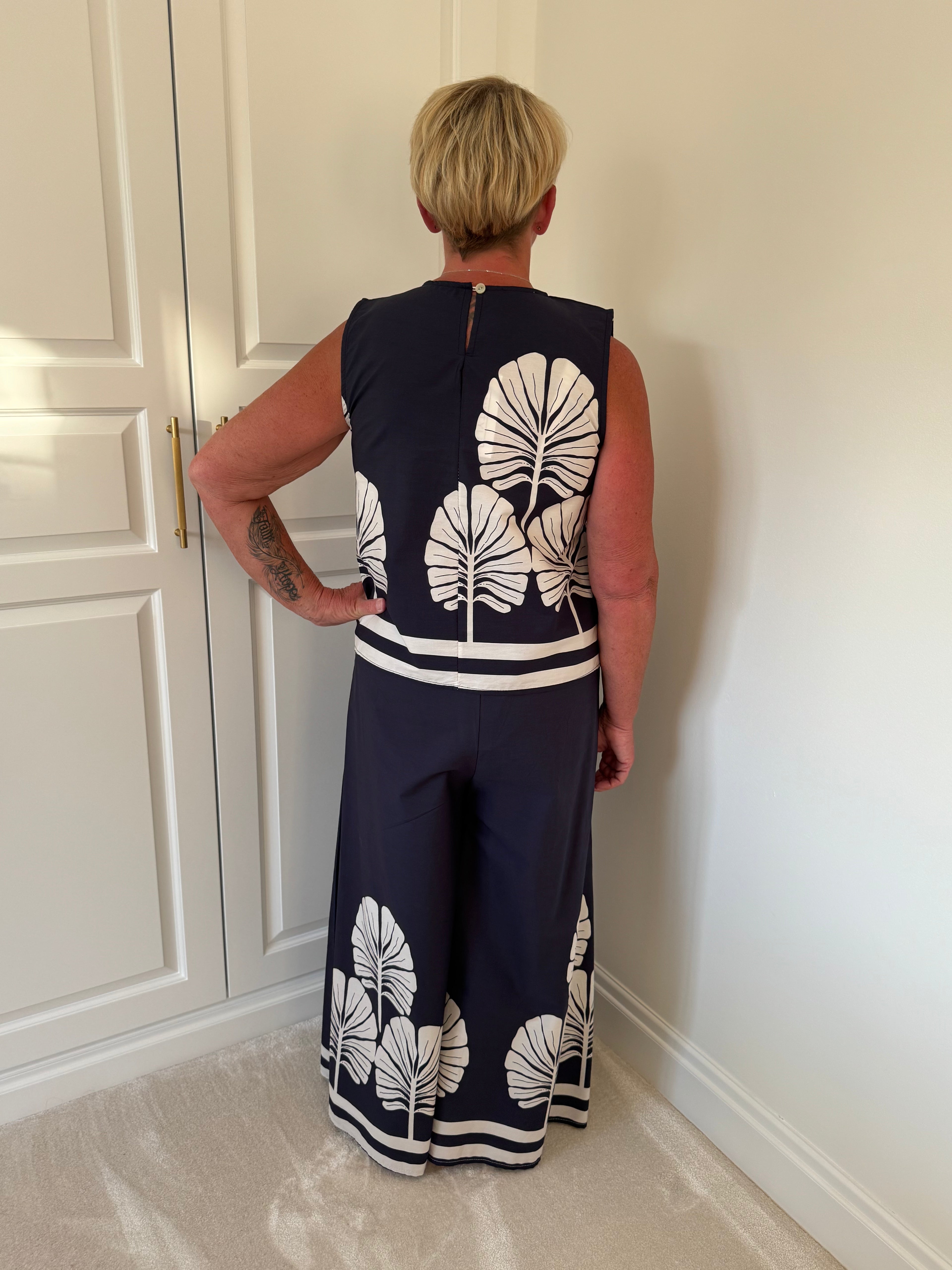 Palma Cotton Culotte Co-ord – Monstera Print Edition