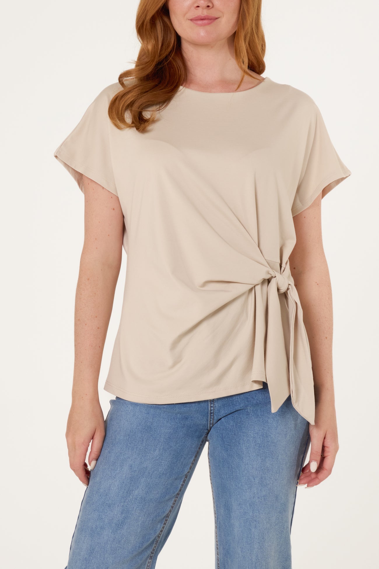 The Louise Tie Side Short Sleeve Jersey Top