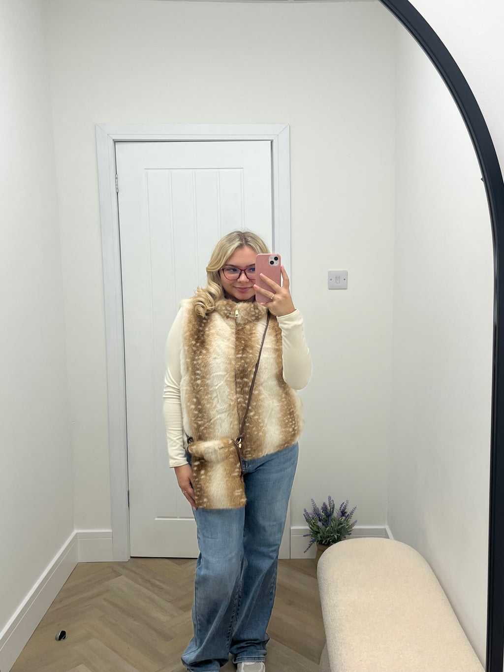 Light Bambi Faux Fur Gilet
