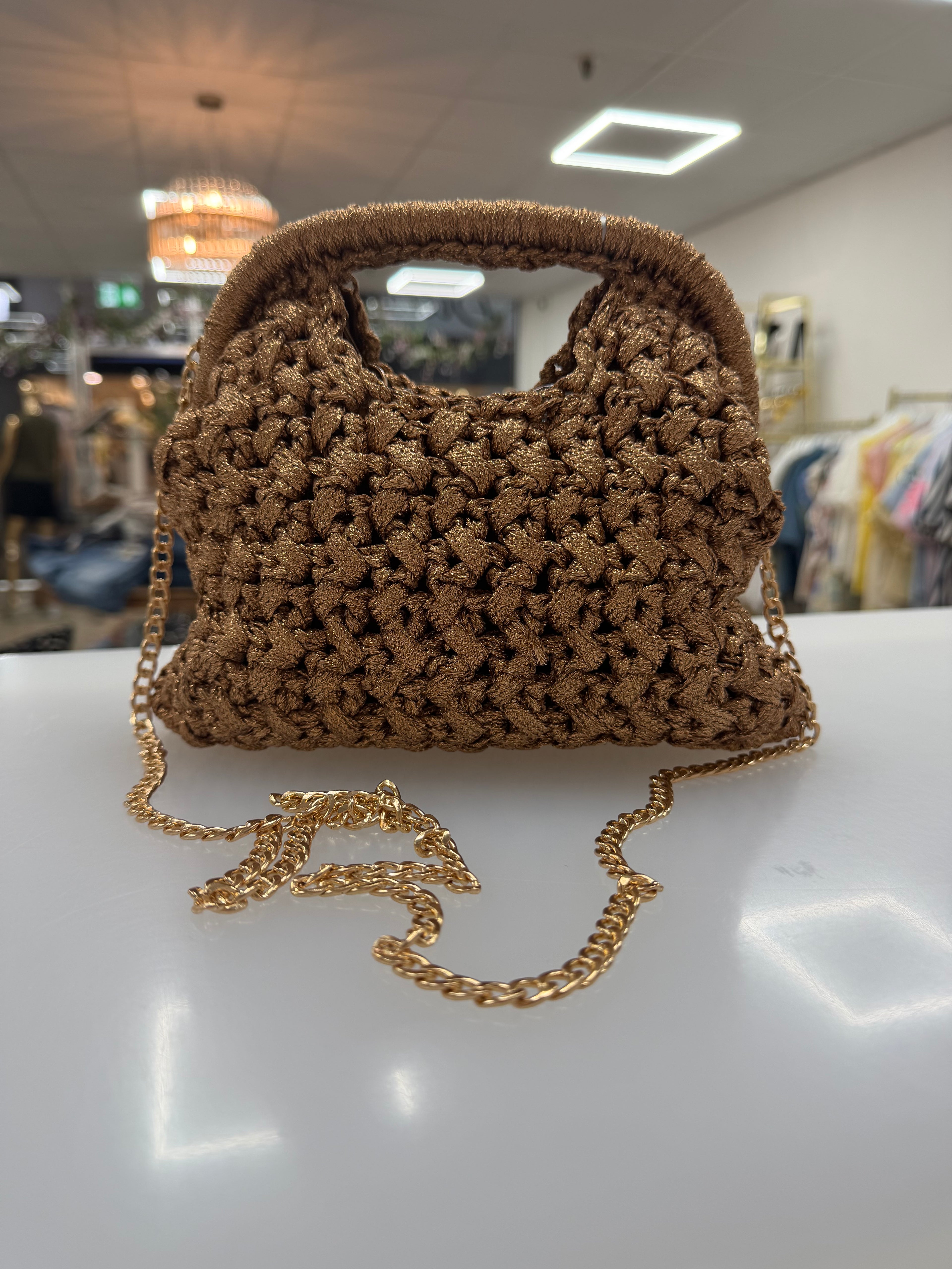 Gemma Glitter Woven Clutch Bag