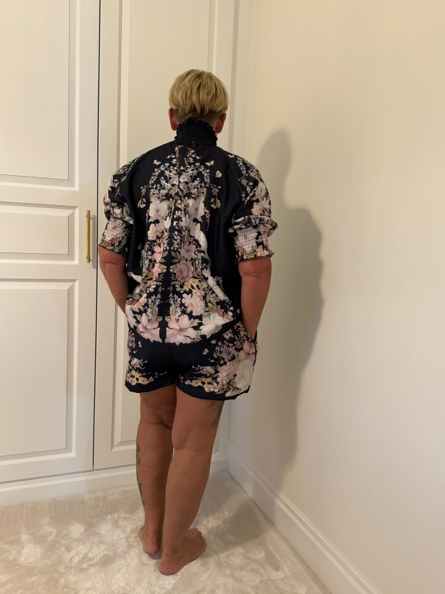 Evelyn Linen-Feel Floral Short Set