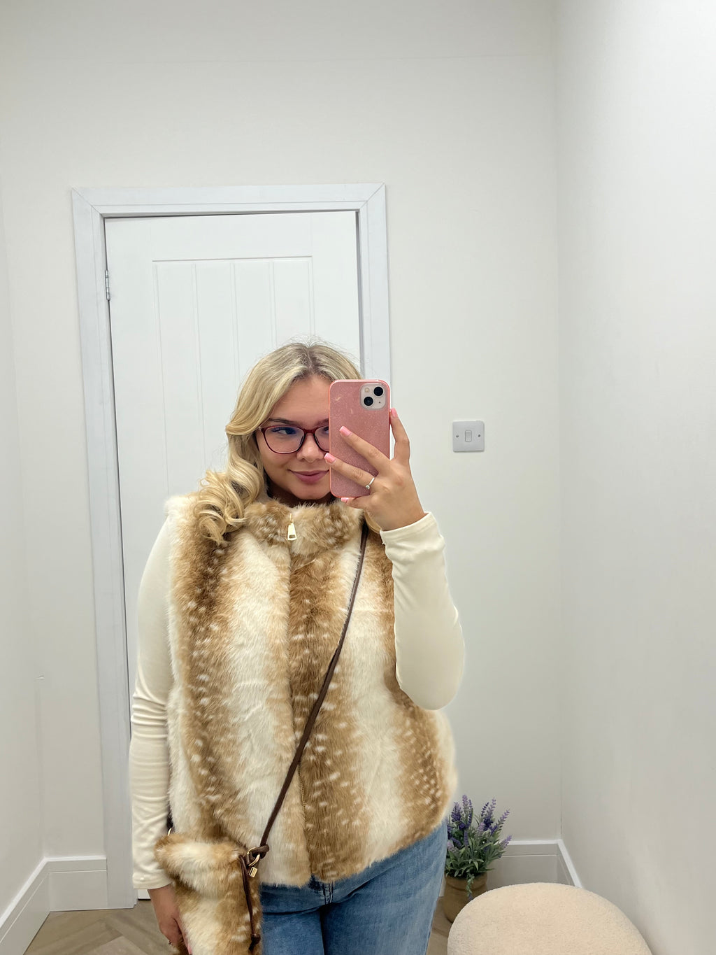 Light Bambi Faux Fur Gilet