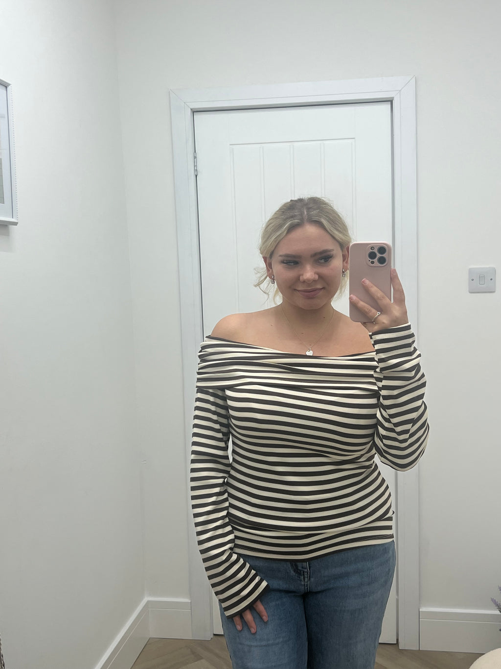 Jolie Stripe Bardot Top