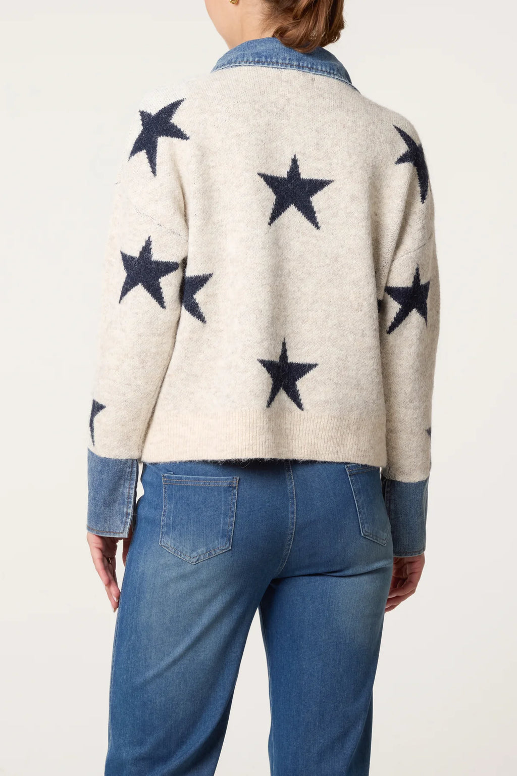Star Denim Collar Jumper
