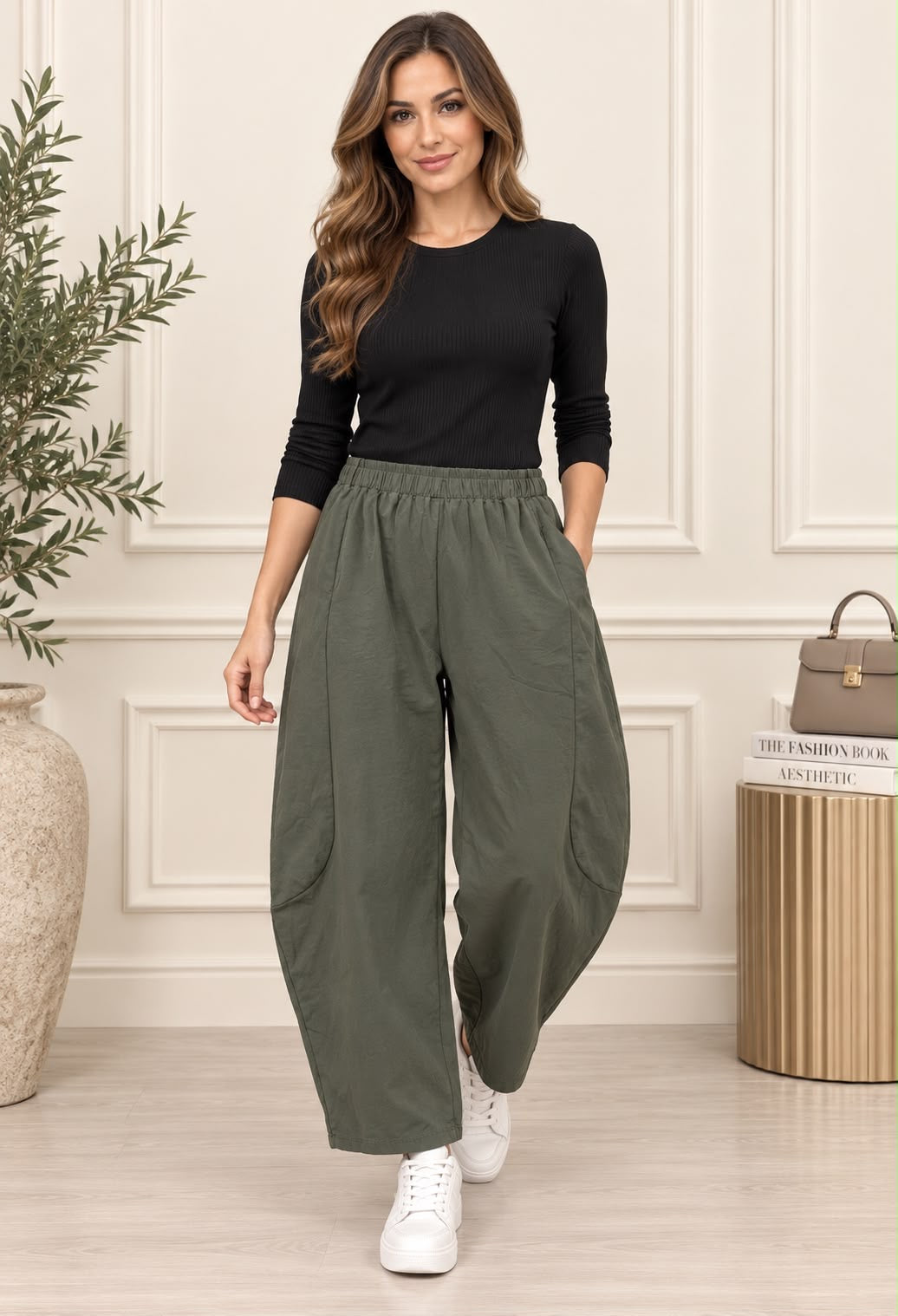 Sierra Colour Cropped Barrel Joggers