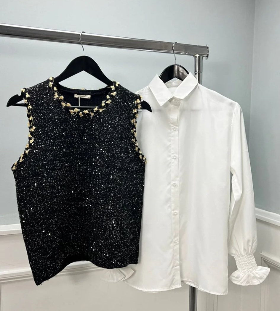 🌿 Daphne Shirt & Vest Set Luxurious duo