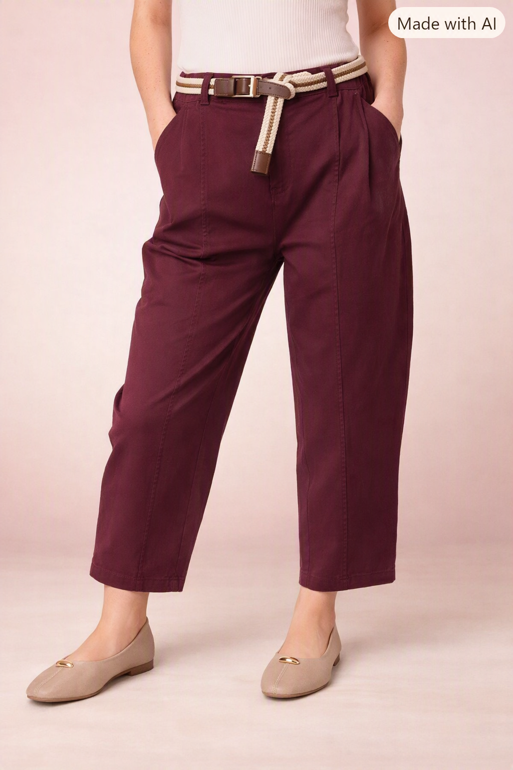 Beth Barrel Leg Trousers with Belt