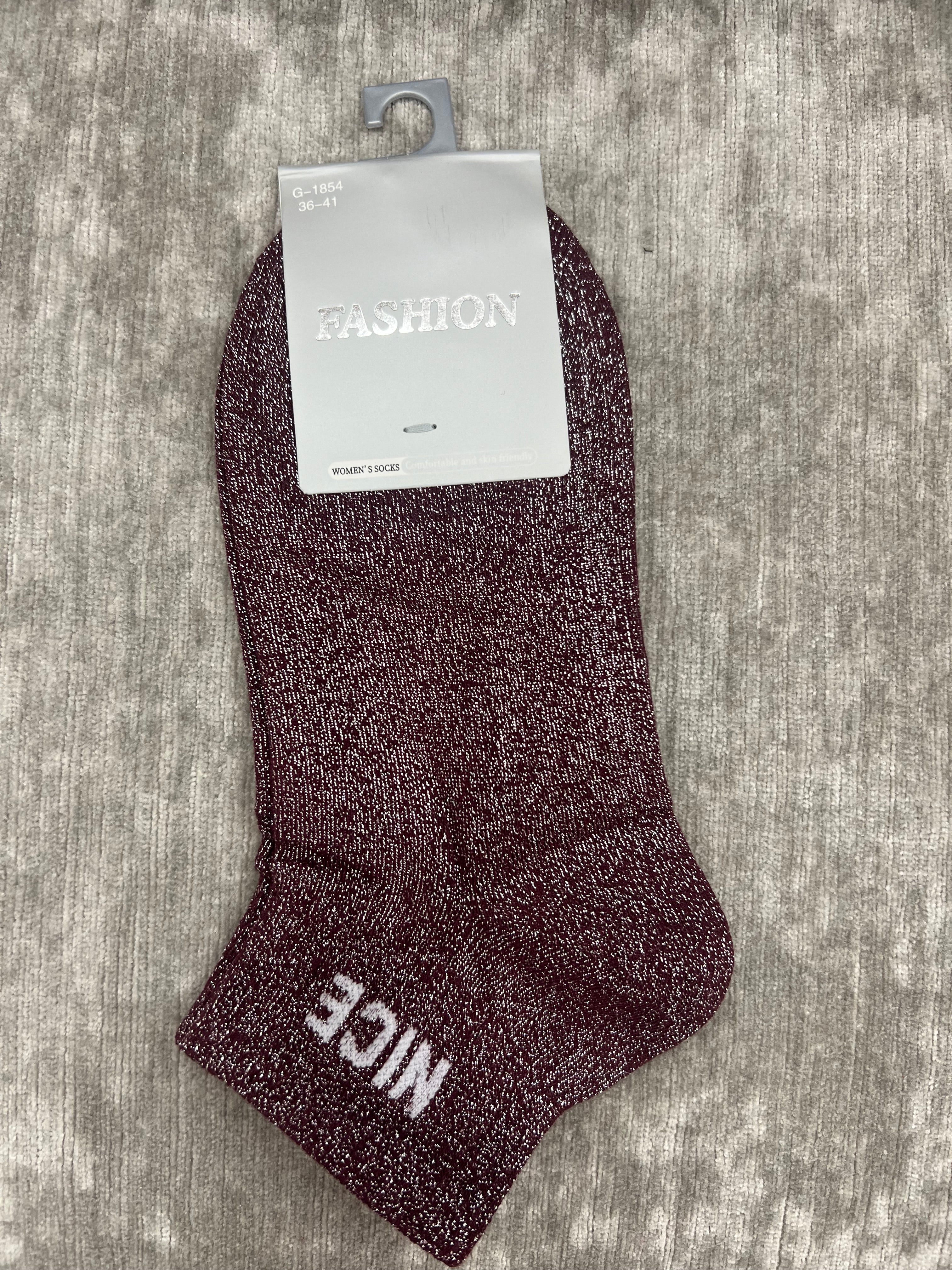✨ NICE Metallic Ankle Socks – Soft, Sparkly & Everyday Chic