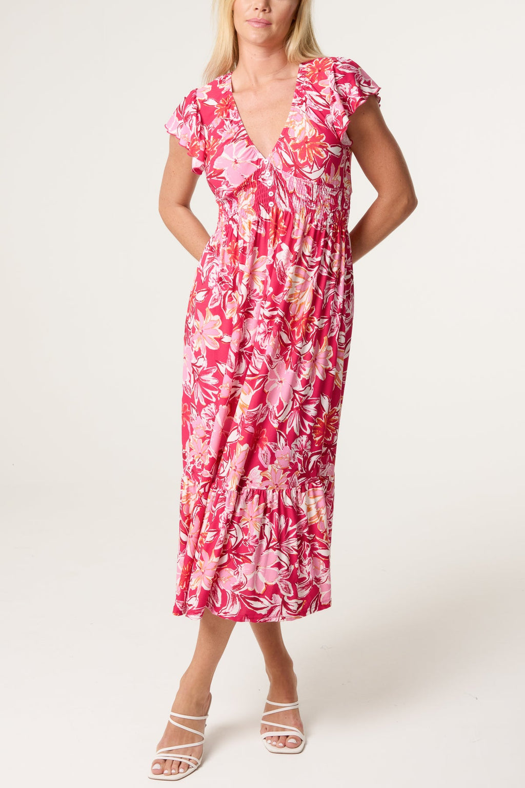 Malia – Tropical Floral Stretch Crepe Dress