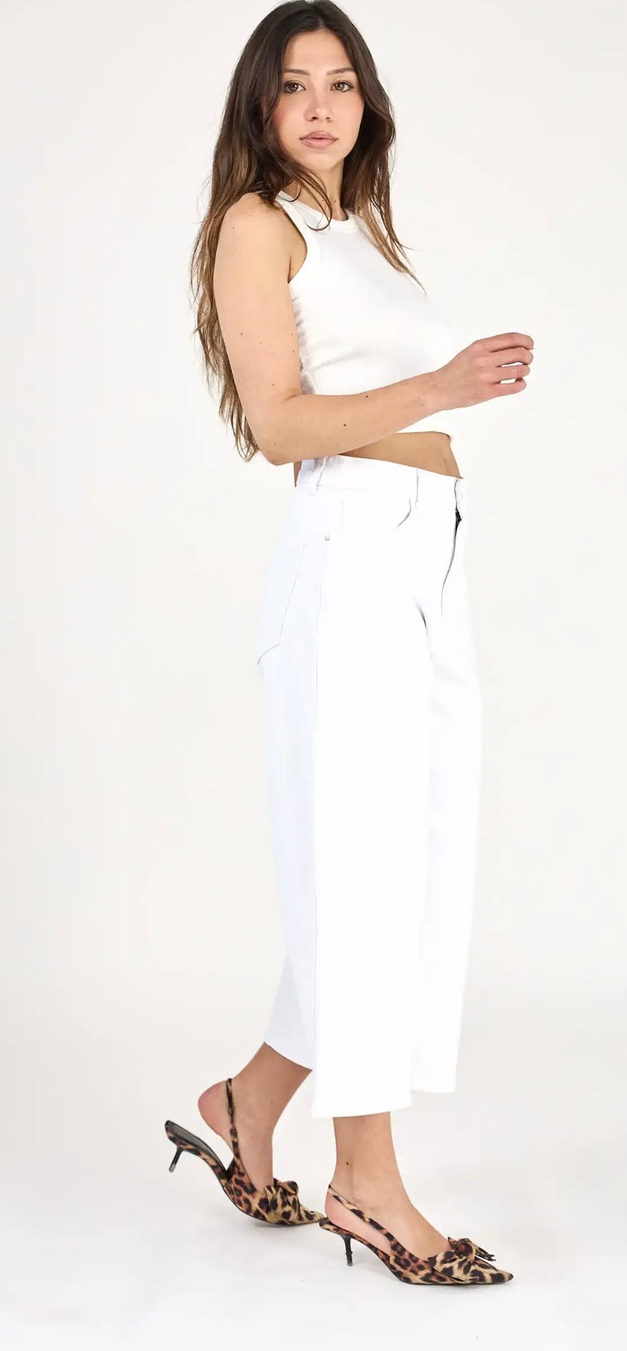 Lucy White Denim Culottes by Ana & Lucy