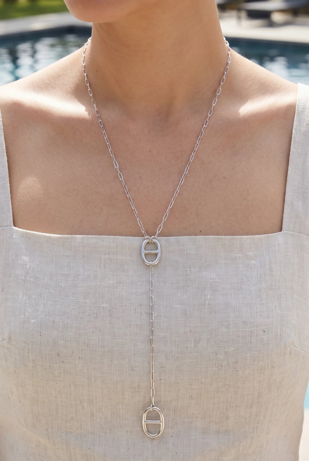 Marine Y Drop Necklace