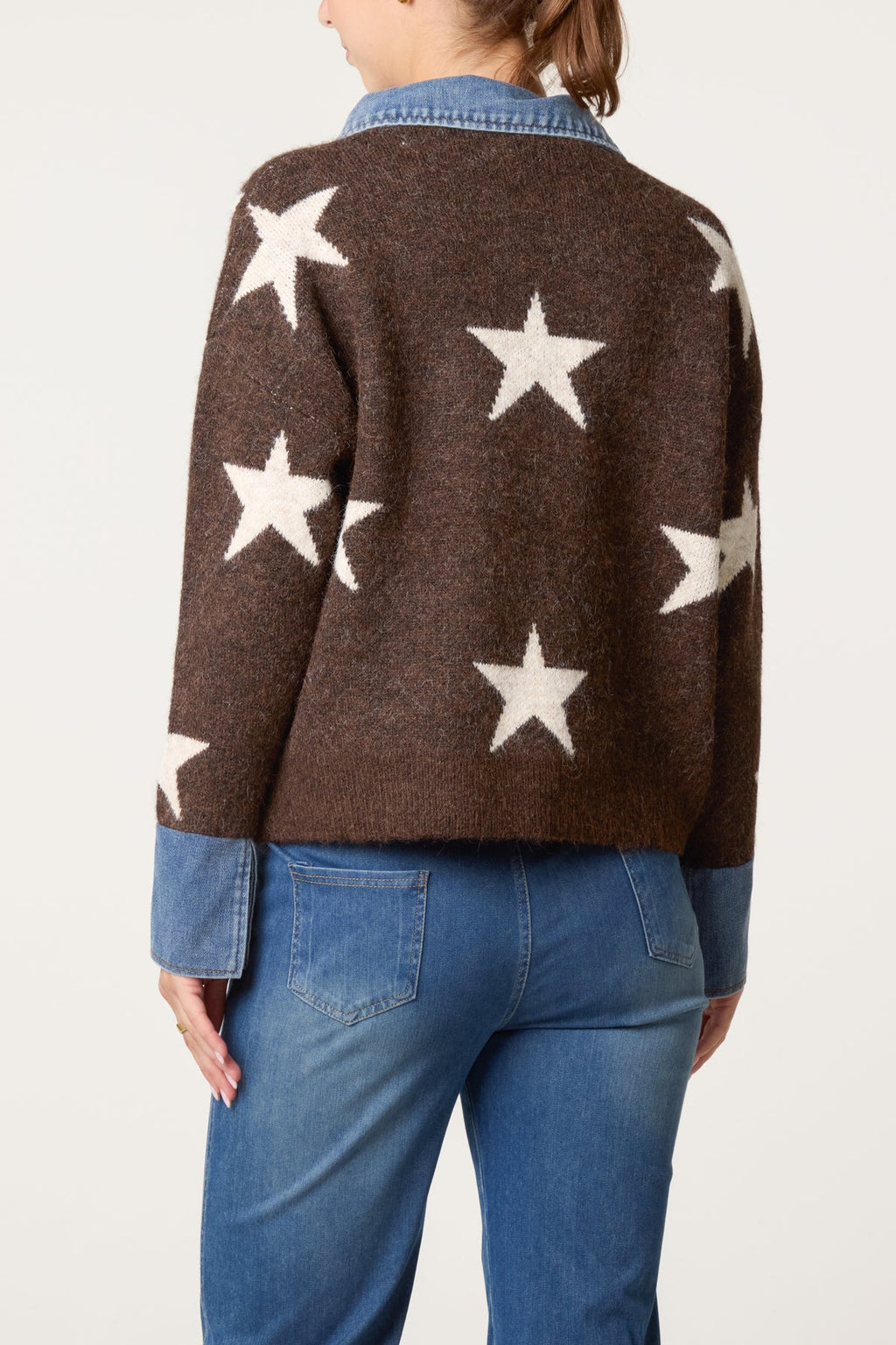Star Denim Collar Jumper