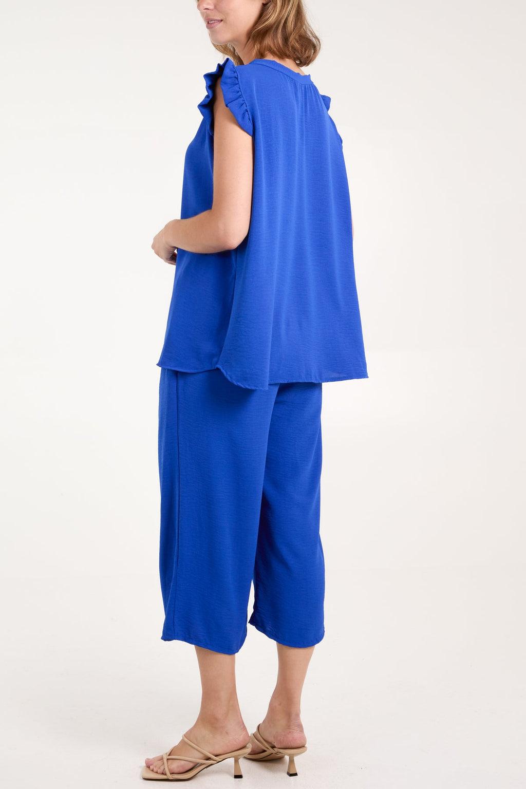 Rita Ruffle Sleeve Top & Culotte Trousers Set