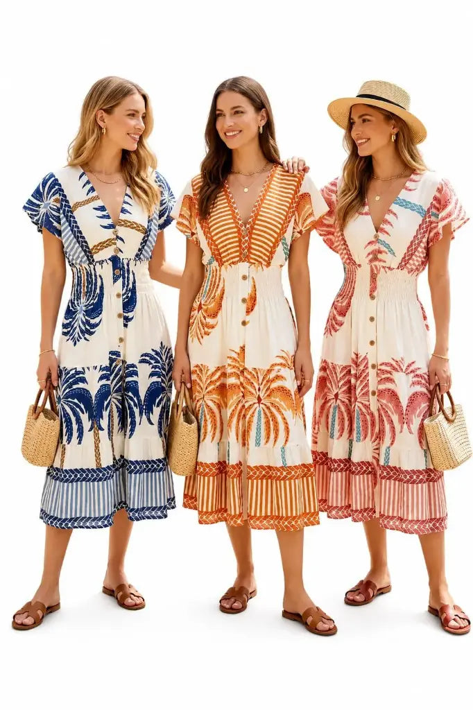 🌴 Palm Magic Dress