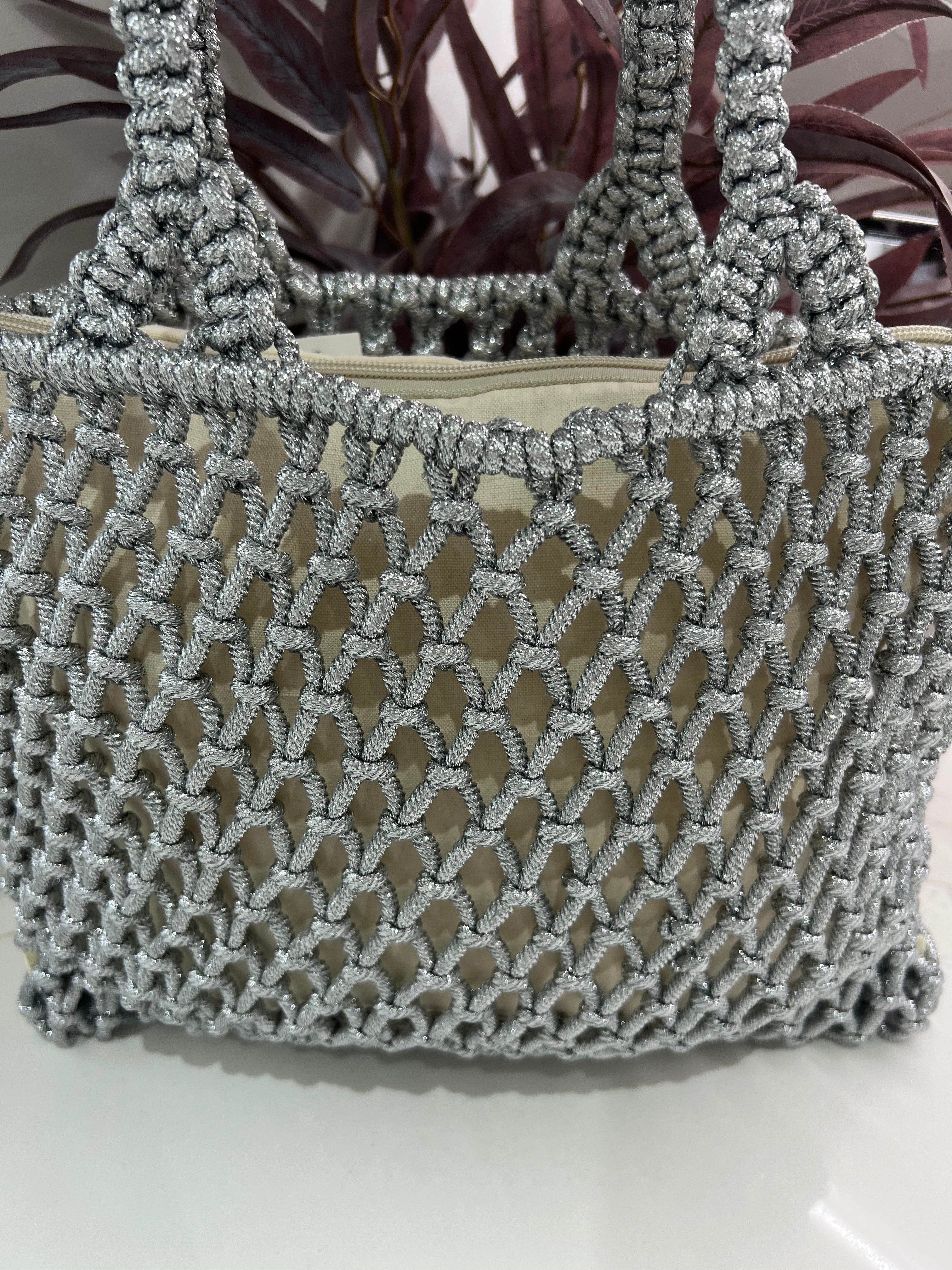 Gigi Metallic Rope Bag