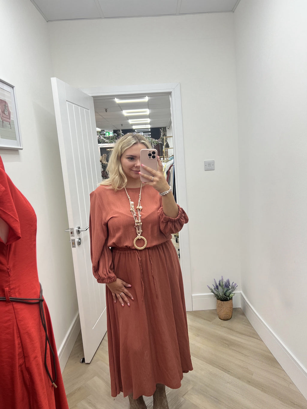 Lidia split sleeve dress🤎🤍💙