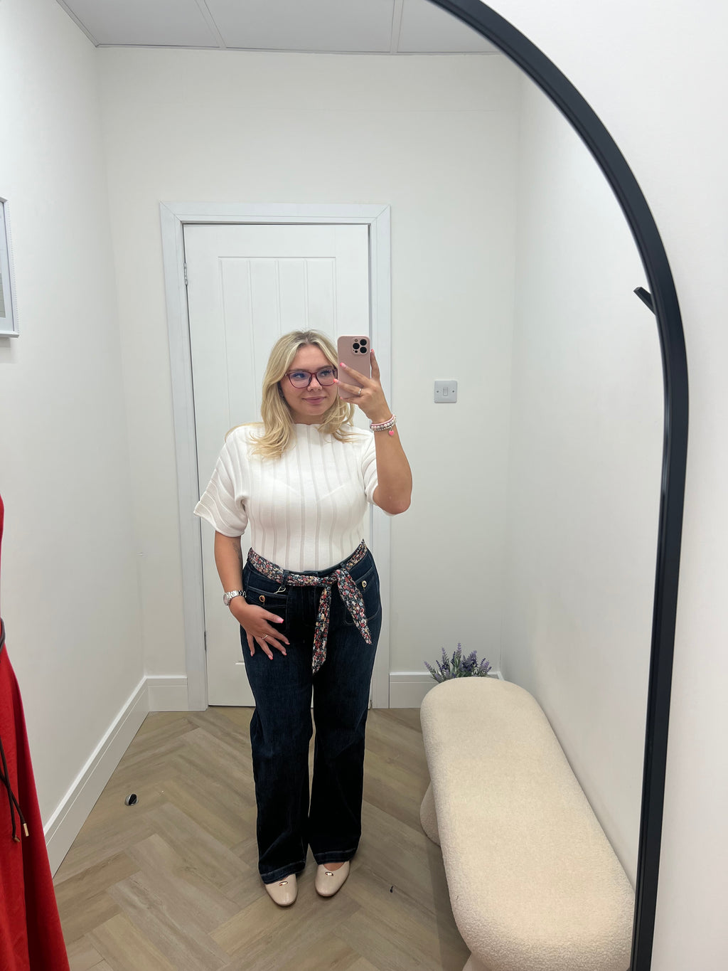 Cora Floral belted Zac & Zoe Jeans💐