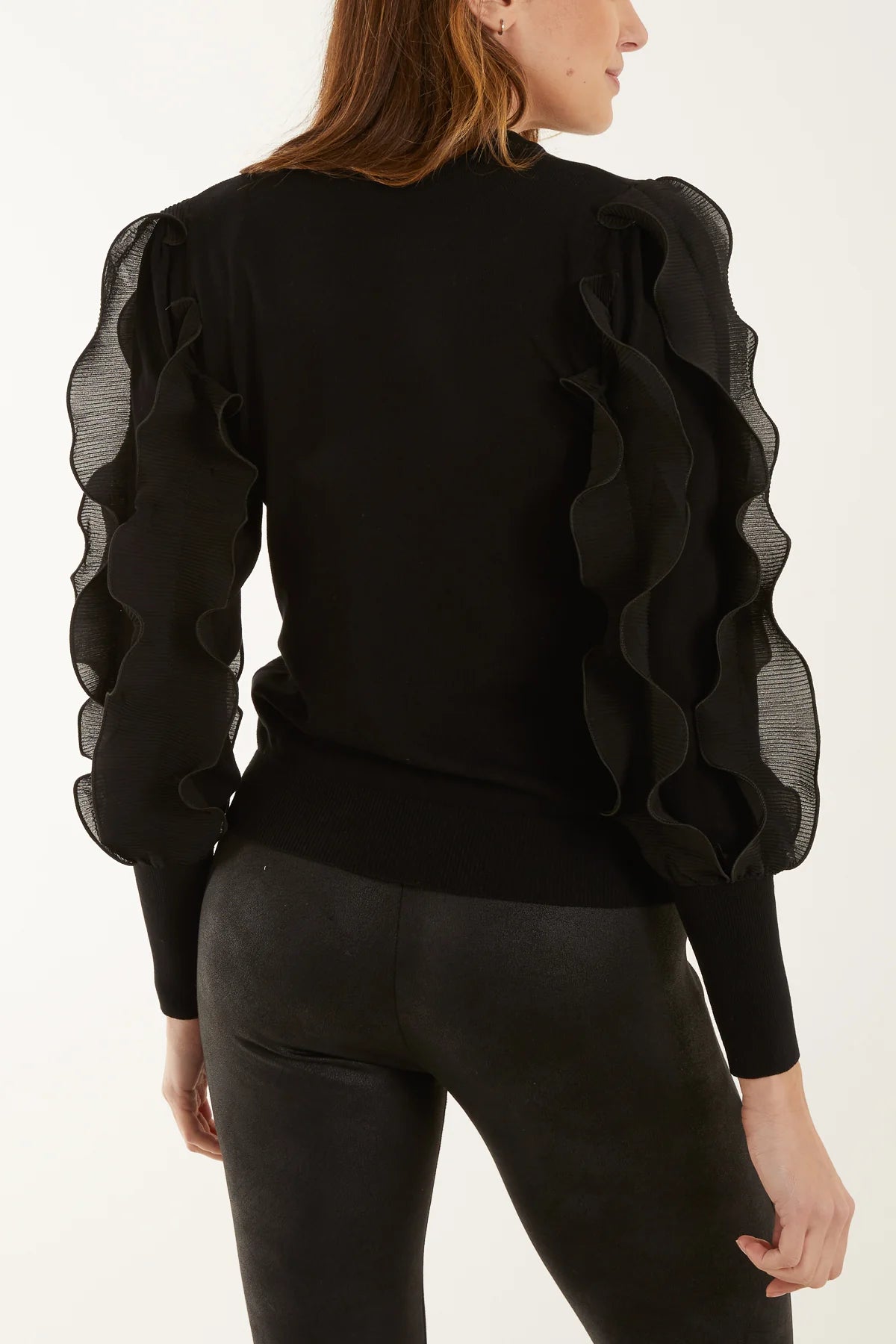 🖤 Tiffany Mesh Ruffle Sleeve Jumper