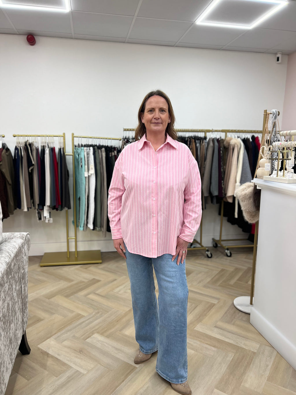 Sadie Shirt — Pink & Blue