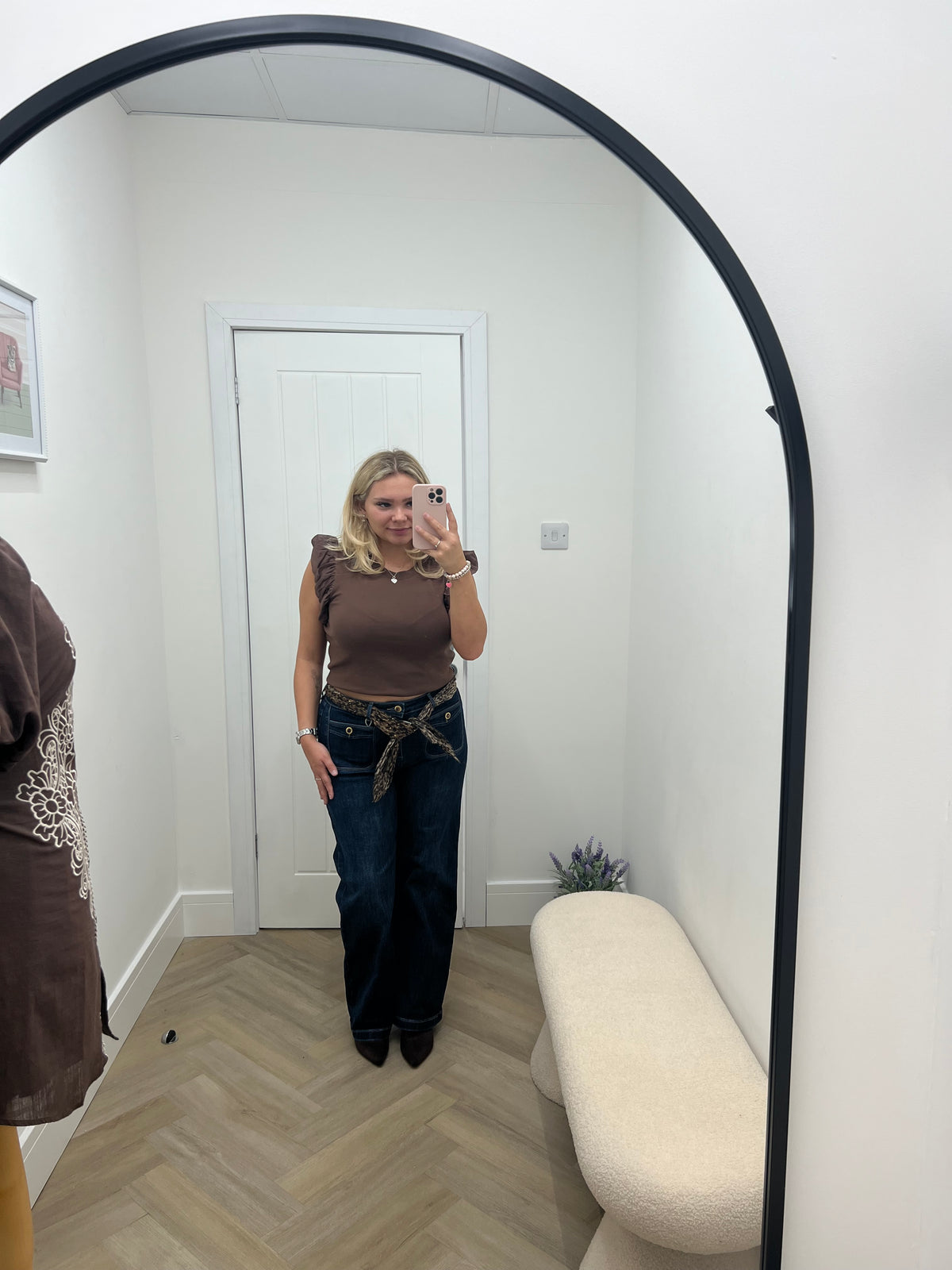 Leopard Scarf Belt Jeans Dark Zac & Zoe