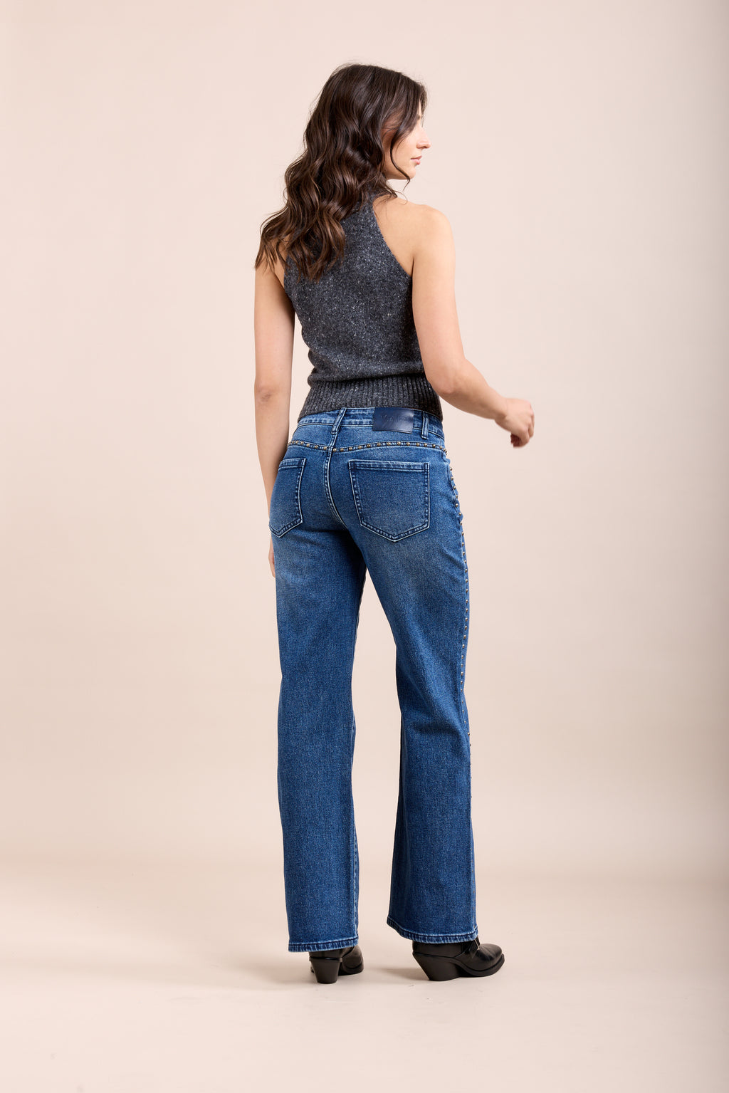 TOXIK3 Straight Stretch Jean Pants with Stud Details
