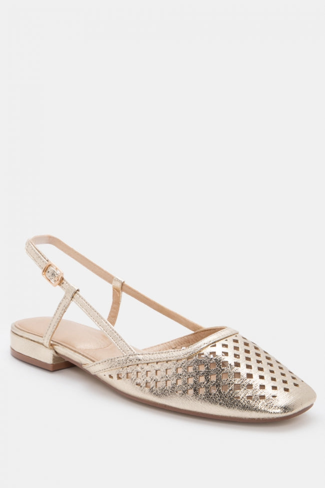 ✨ Mila — Cutwork Slingback in Gold & Neutral