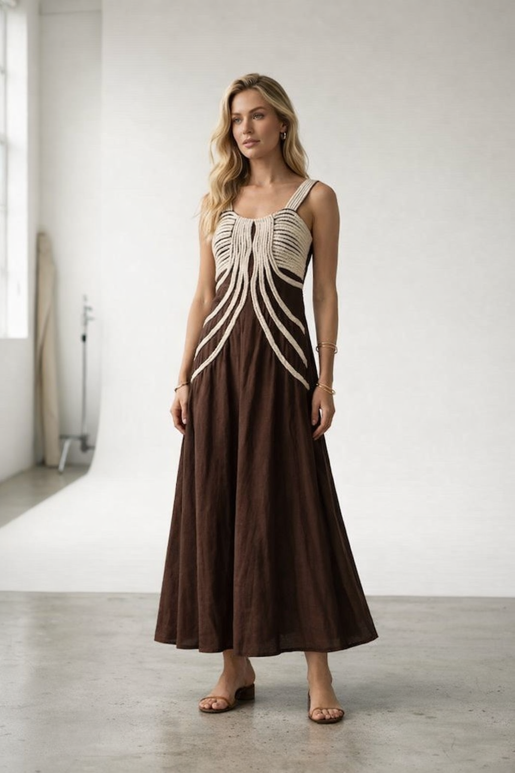 Rosa Rope Dress — Chocolate & Cream