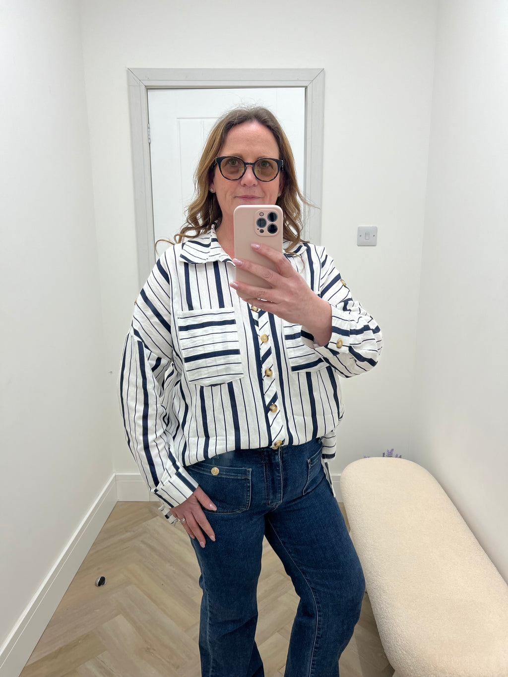 Olivia Blouse – Navy or Chocolate