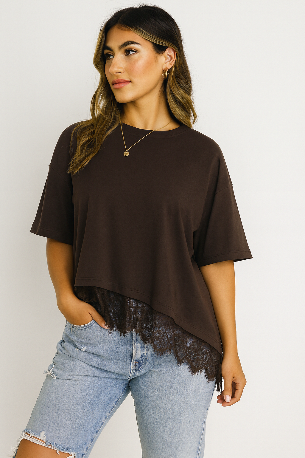 Lacey Asymmetrical T‑Shirt