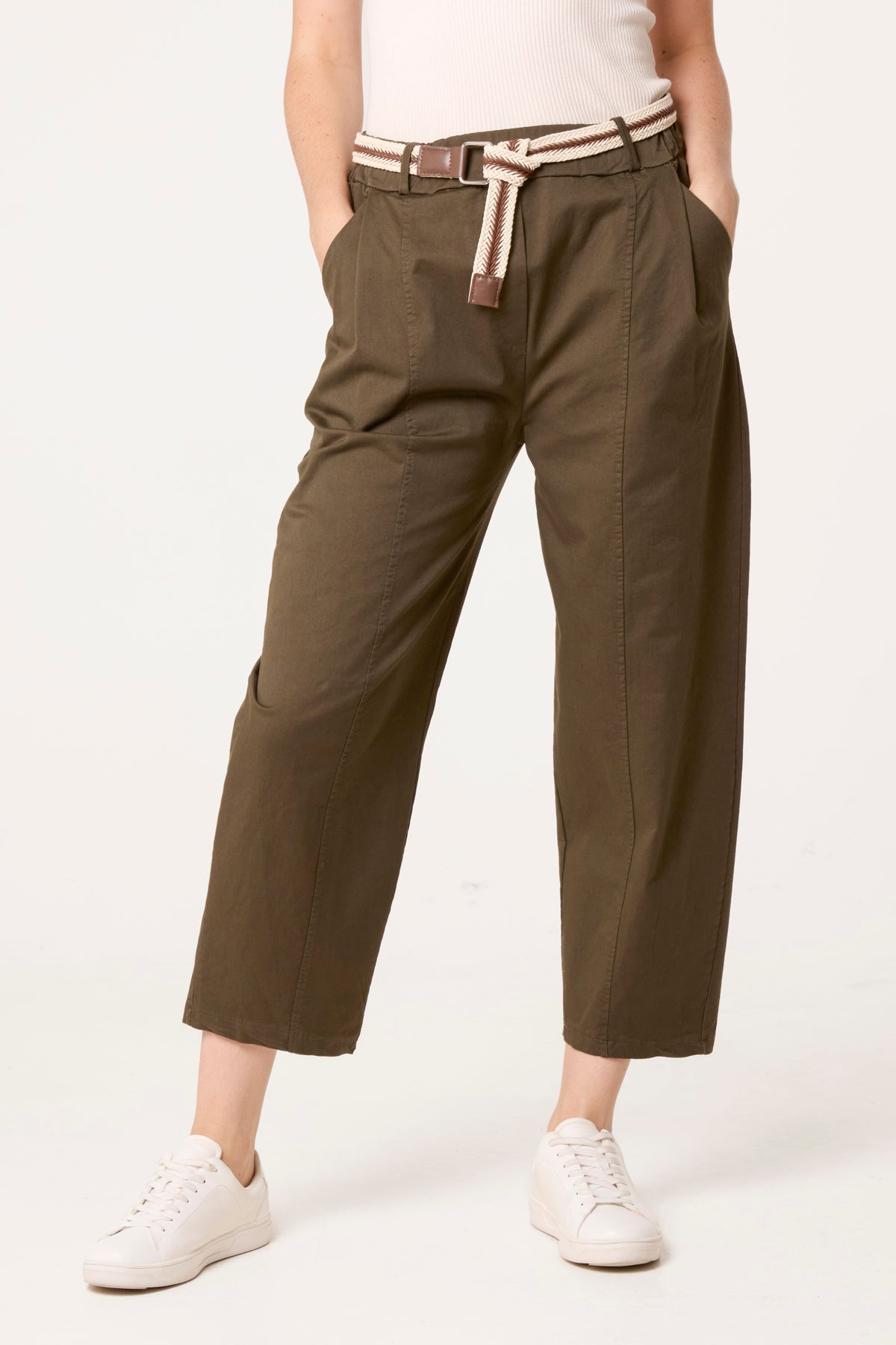 Beth Barrel Leg Trousers with Belt