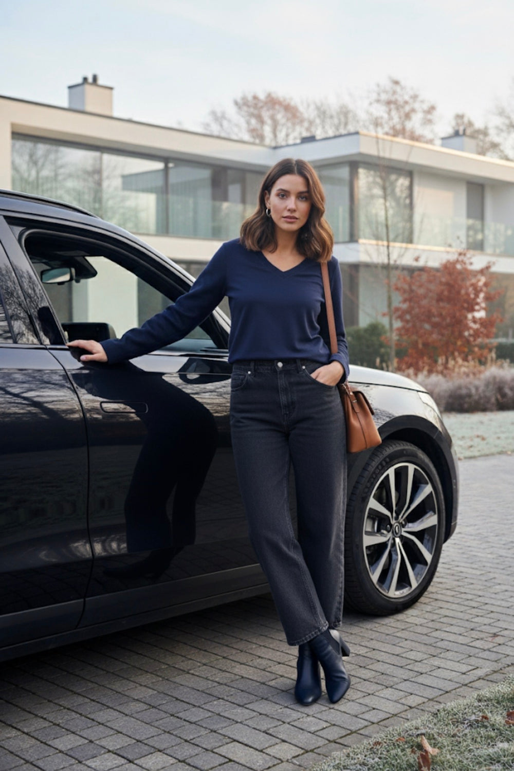 ✨ Polly V Neck Top Long Sleeve