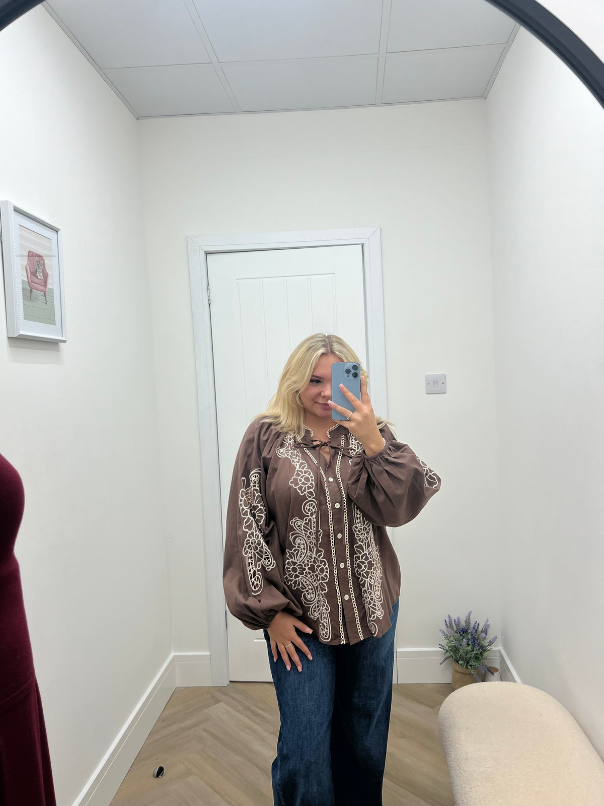 Ivy embroidered blouse🤎🖤